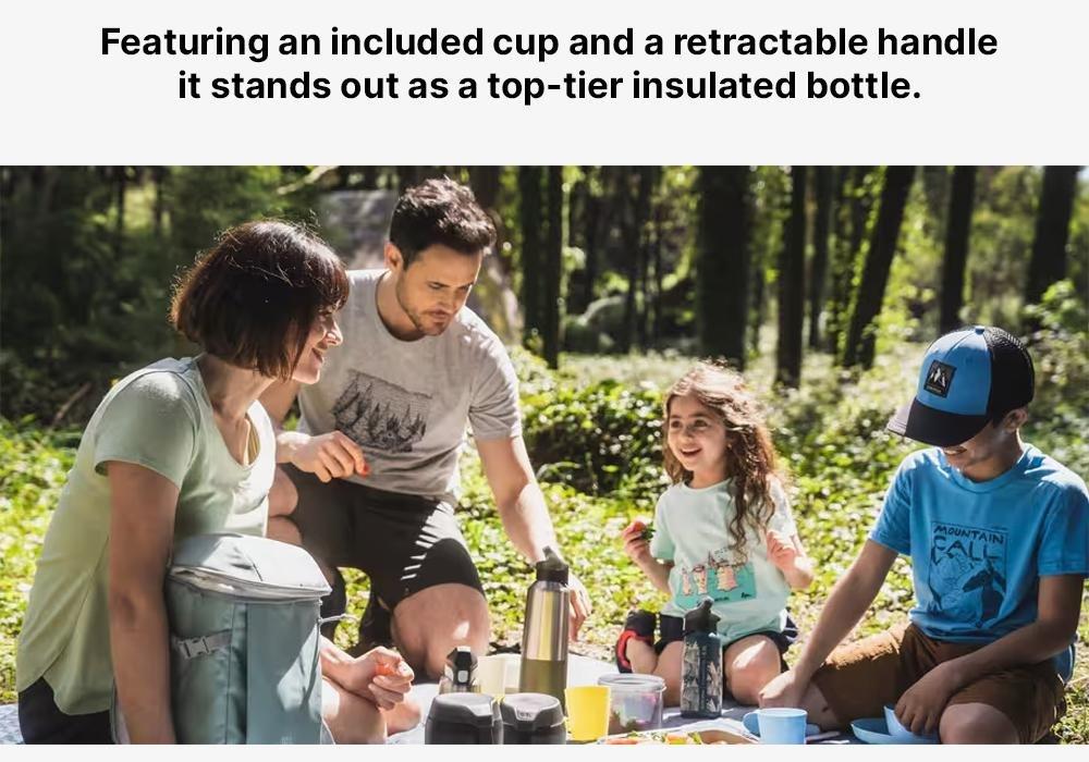 CARBON GREY Stainless Steel Isothermal Food Box for Hiking MH500 0.8 L with Bowl, 5401_000, medium