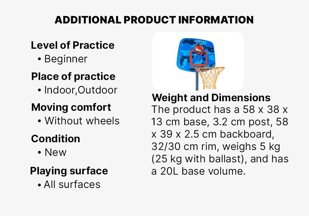 Kids Basketball Basket K500 Aniball., No Color, large image number 16