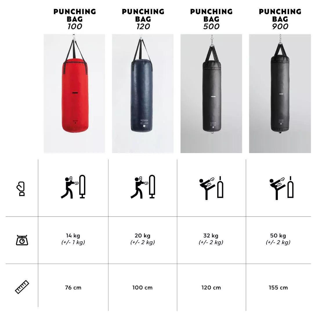 Adult Punching / Kickboxing Bag 50 Kg, Black, No Color, large image number 5