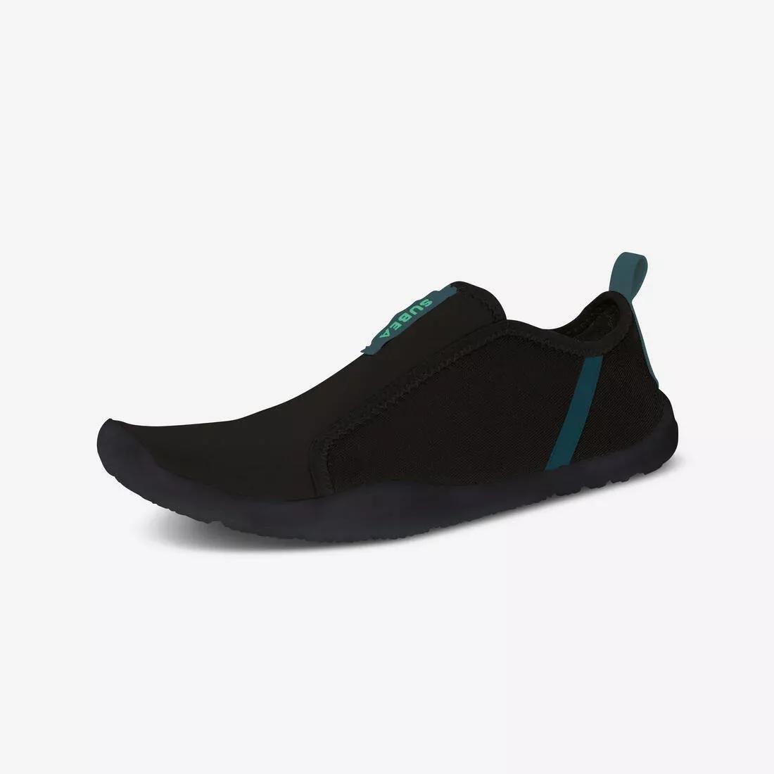 Adult Elasticated Water Shoes Aquashoes - 120, Black, No Color, medium