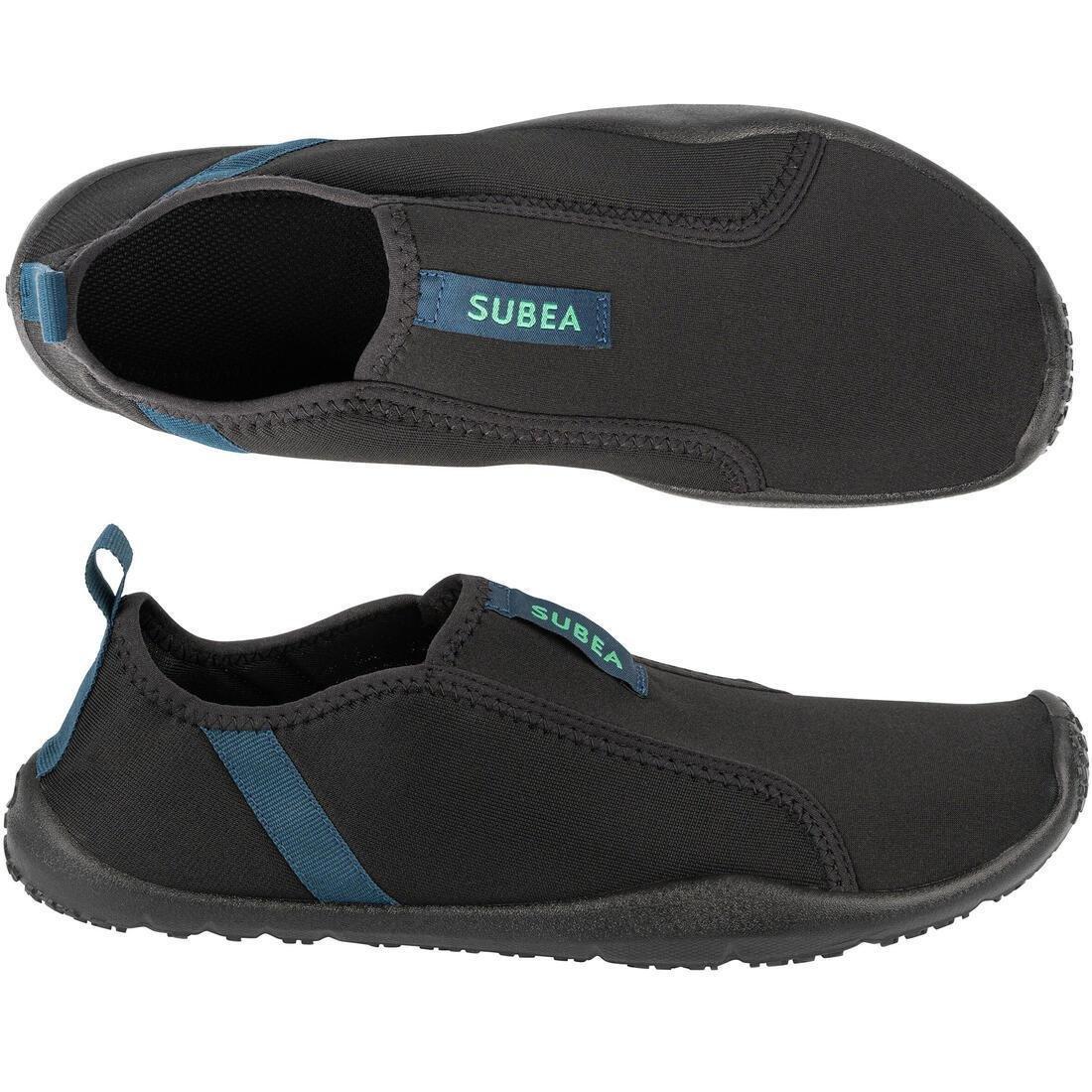 Adult Elasticated Water Shoes Aquashoes - 120, Black, No Color, medium