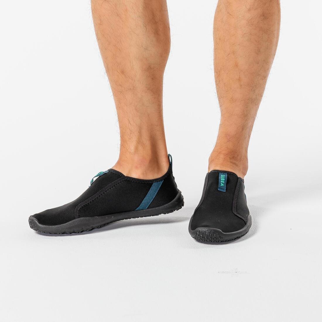 Adult Elasticated Water Shoes Aquashoes - 120, Black, No Color, medium
