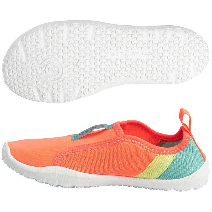 Kids Girls Elasticated Aquashoes - Aquashoes 120 Beach Party, Fluo Coral Pink, No Color, medium