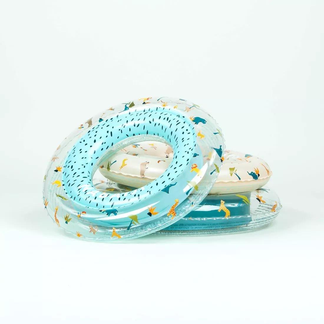 Kids Swim Ring With Mermaid Print Two Inflation Chambers, Pink, No Color, medium