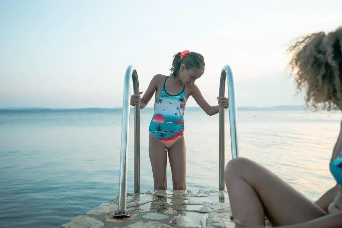 Girls' Swimming Hair Scrunchie, Fluo Pink, No Color, large image number 10