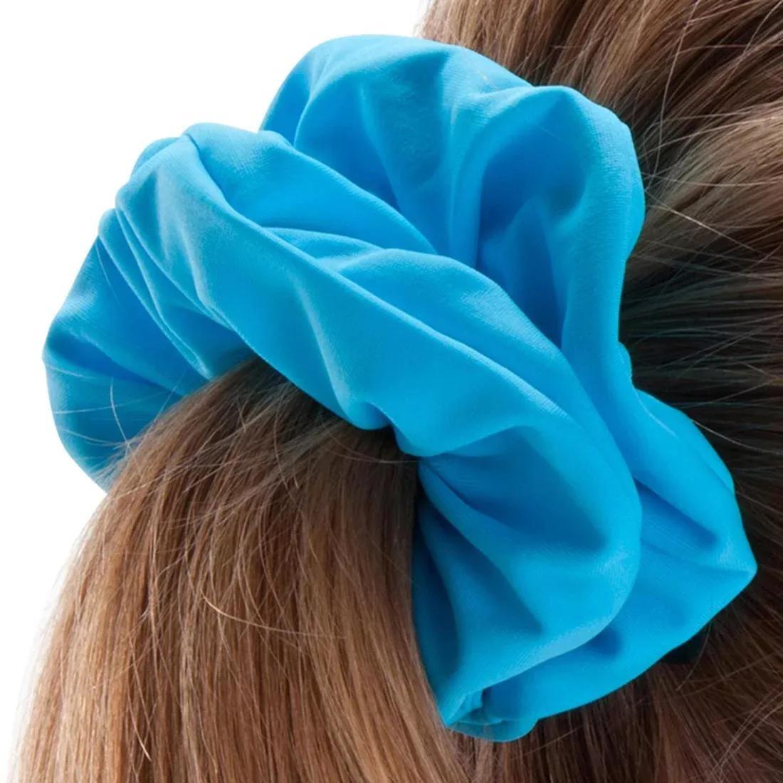 Girls' Swimming Hair Scrunchie, Fluo Peach, No Color, large image number 13