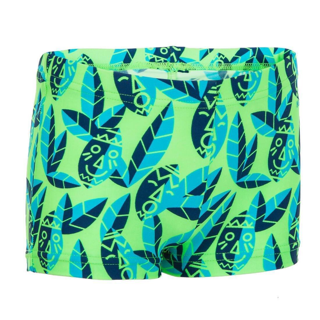Kids Unisex Swimming Boxers Fish Print, Green, No Color, large image number 1