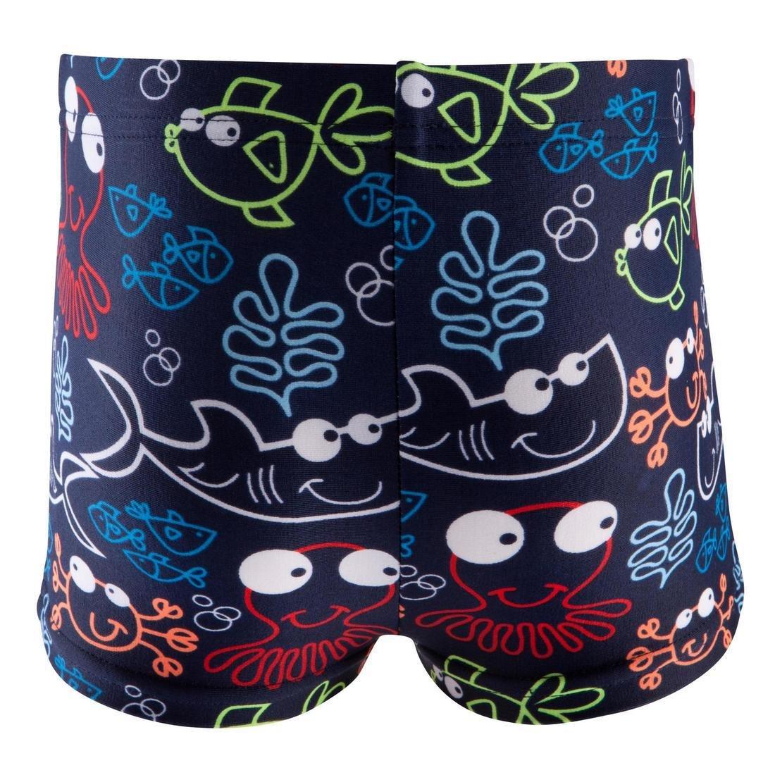Kids Unisex Swimming Boxers Fish Print, Green, No Color, large image number 3