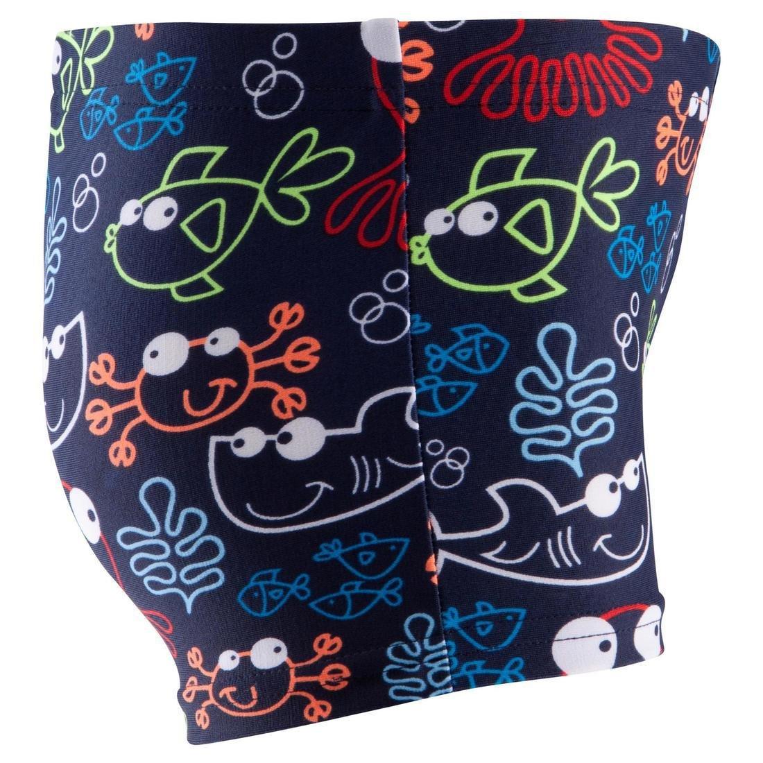 Kids Unisex Swimming Boxers Fish Print, Green, No Color, large image number 4