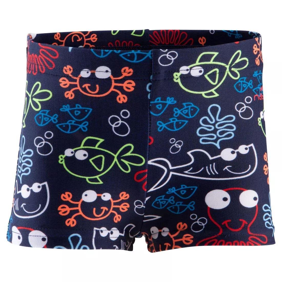 Girls /Kids Swimming Boxers Fish Print, Jungle Green, , large image number 14