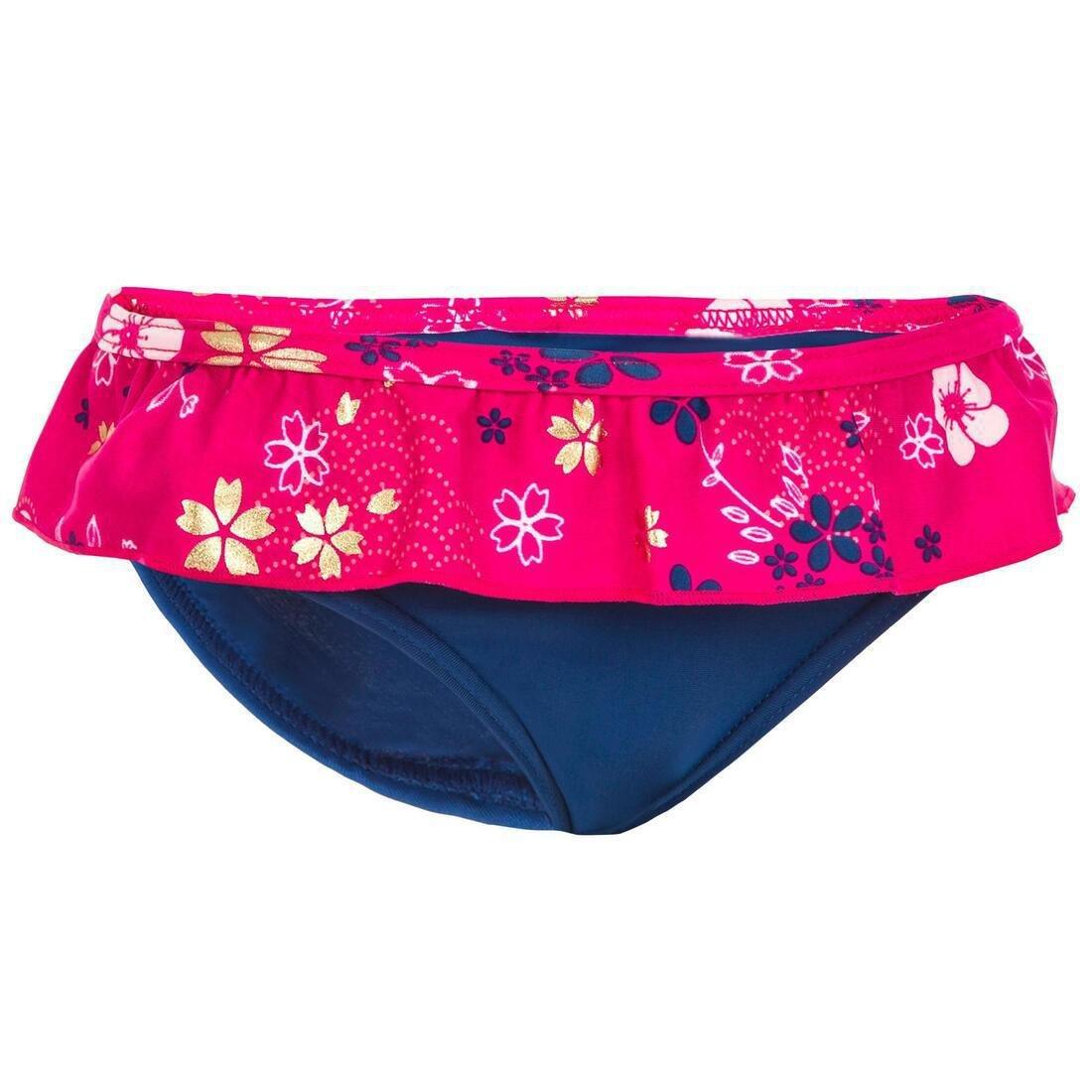 Kids Girls One-Piece Briefs Swimsuit Bottoms Print, Navy, No Color, large image number 8