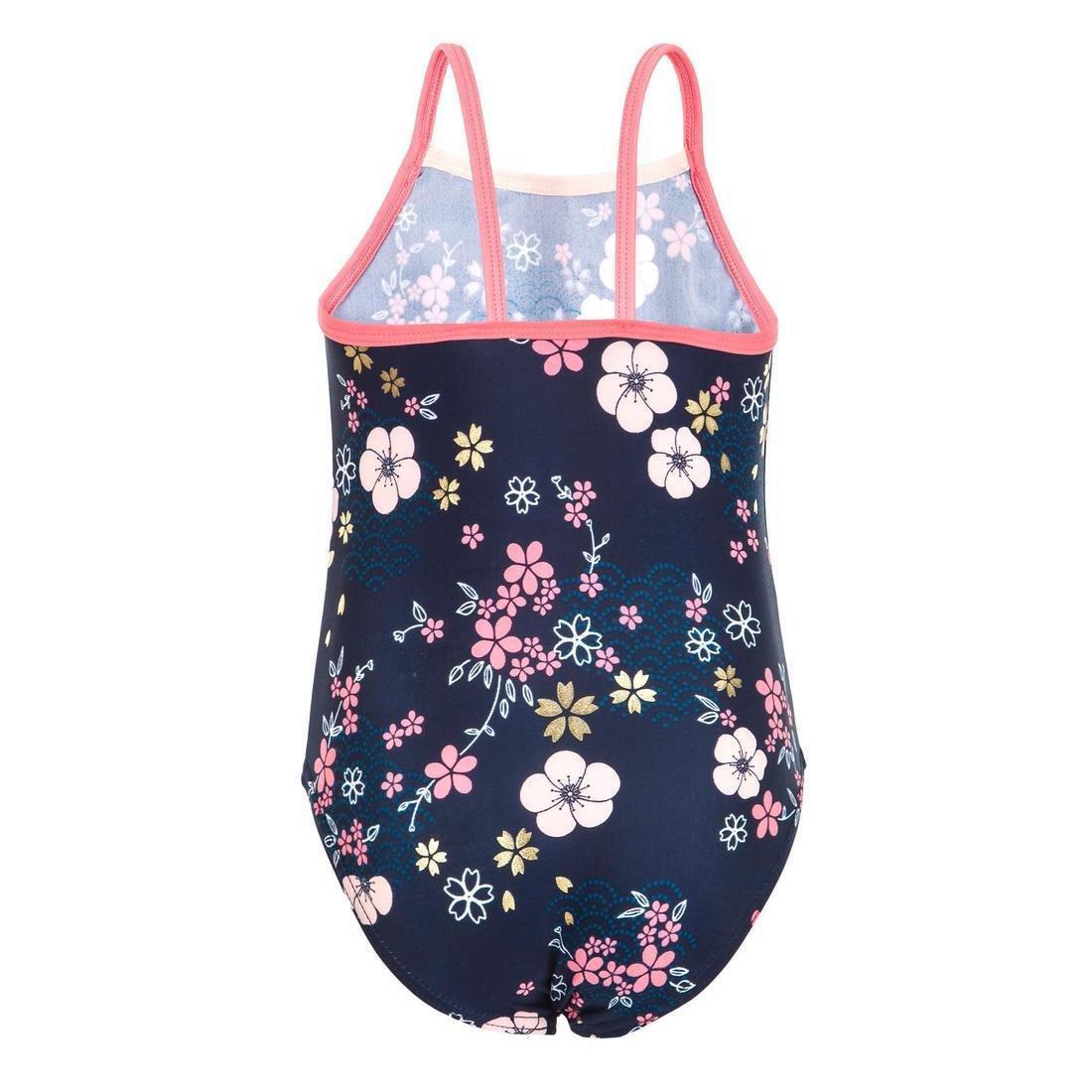 BabyGirls'  One-Piece Swimsuit - Dark With Flower Print, Pink, No Color, large image number 5