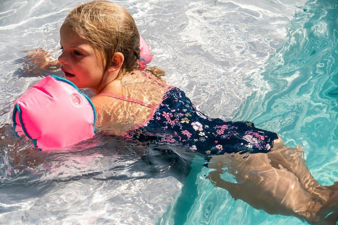 BabyGirls'  One-Piece Swimsuit - Dark With Flower Print, Pink, No Color, large image number 8