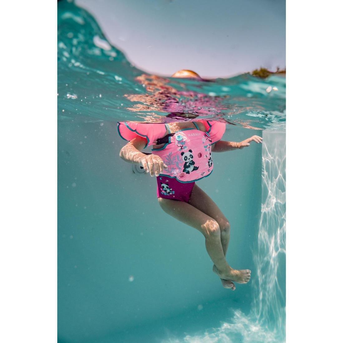 BabyGirls'  One-Piece Swimsuit - Dark With Flower Print, Pink, No Color, large image number 12