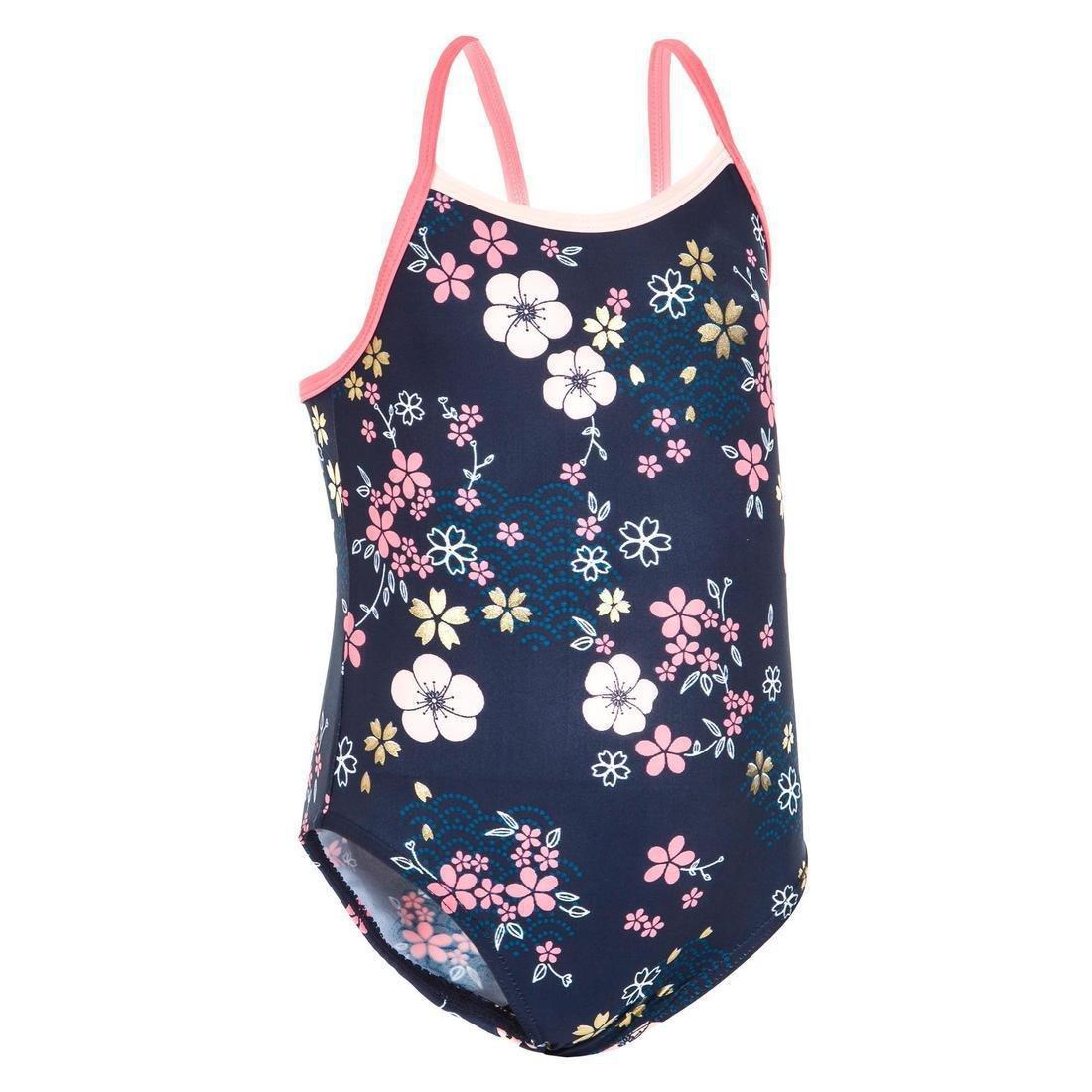 BabyGirls'  One-Piece Swimsuit - Dark With Flower Print, Pink, No Color, large image number 14