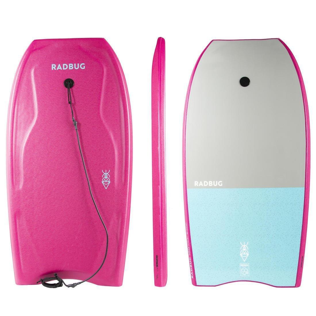 100 bodyboard with wrist leash, Fuchsia, , large image number 0