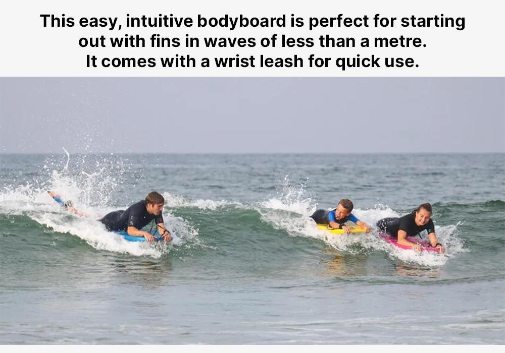 100 bodyboard with wrist leash, Fuchsia, No Color, medium