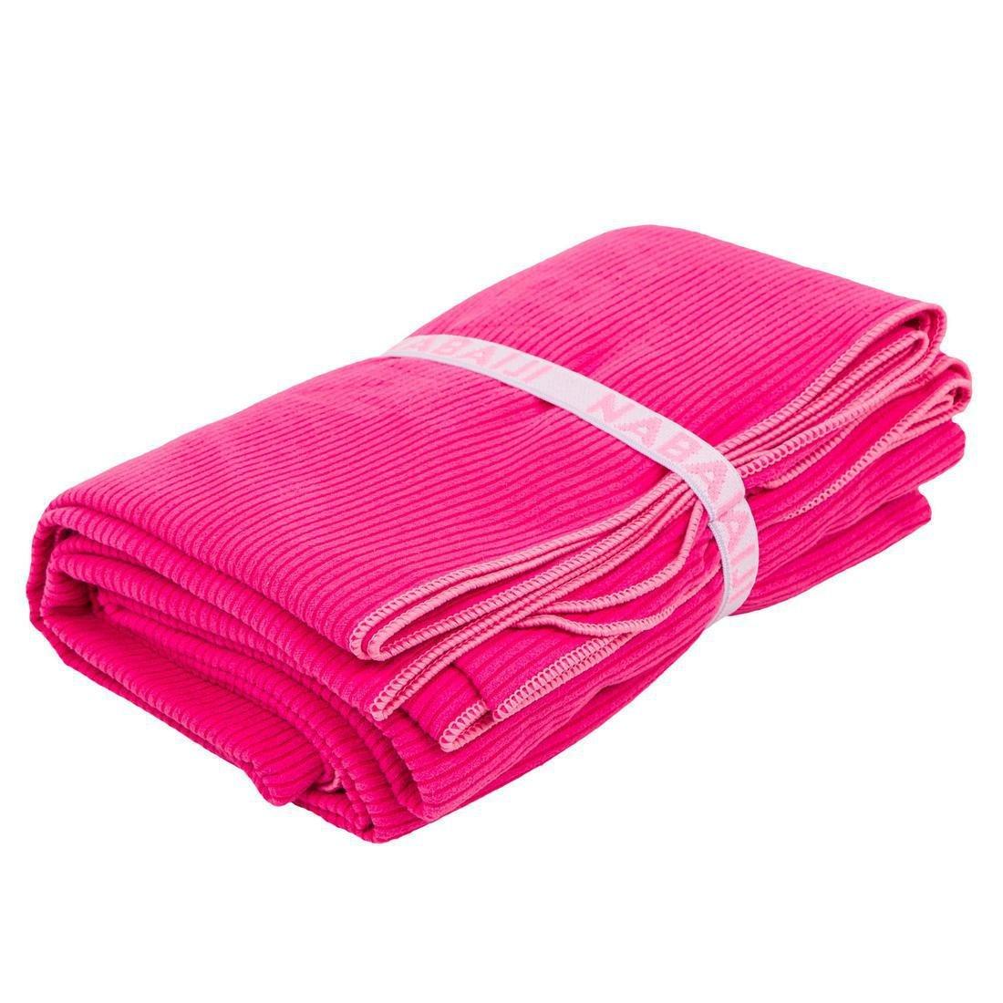 Microfibre striped towel, Magenta, No Color, large image number 2