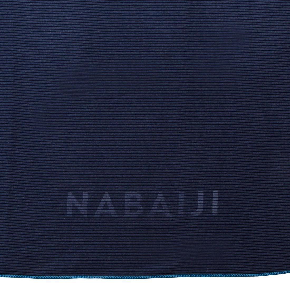 Microfibre Striped Towel, Navy Blue, No Color, large image number 5
