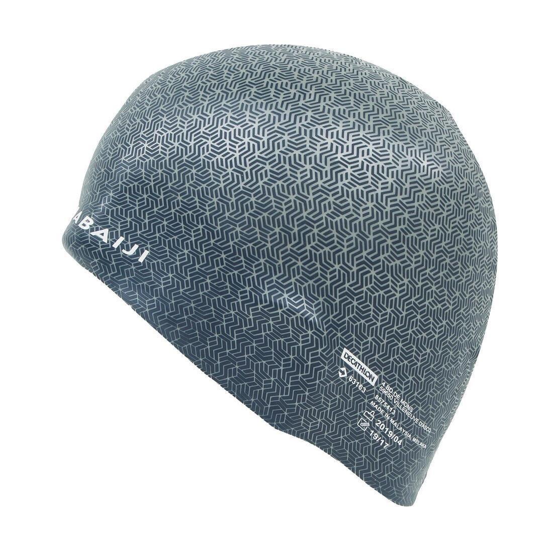 Silicone Print Swim Cap - Mozi, Grey, No Color, large image number 1