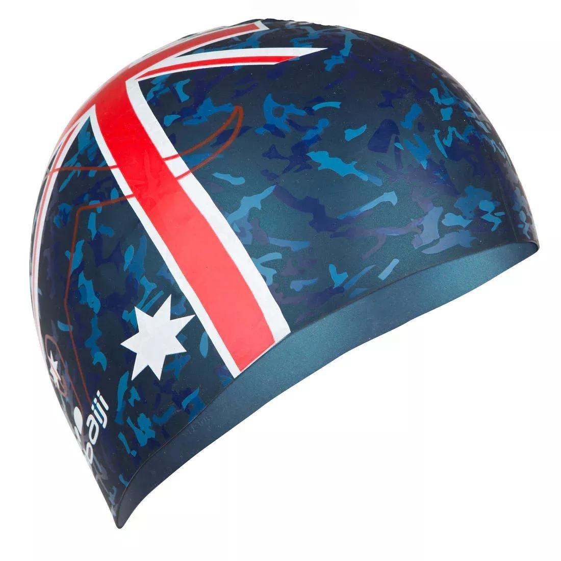 Silicone Print Swim Cap - Mozi, Grey, No Color, large image number 6