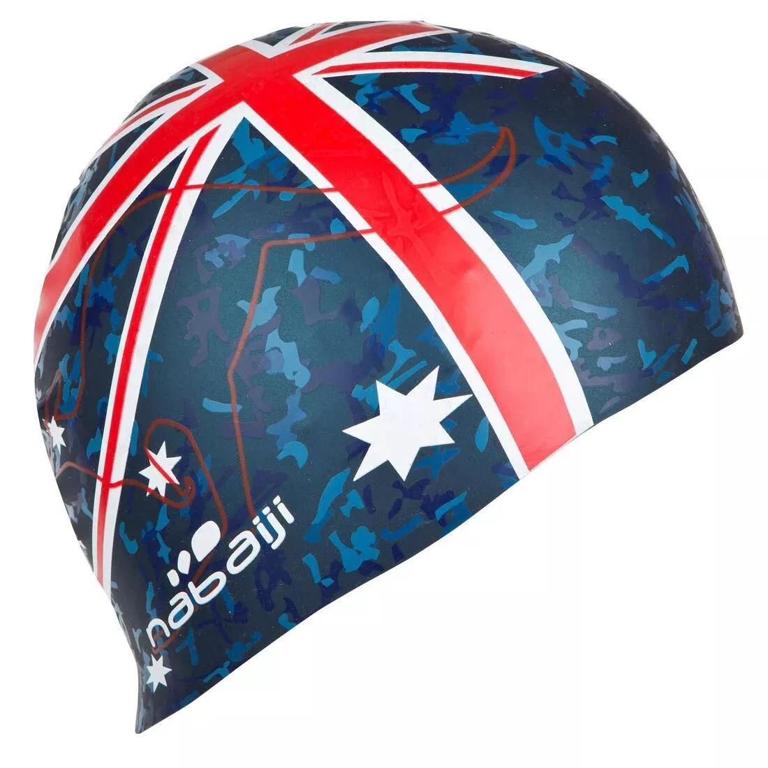 Silicone Print Swim Cap - Mozi, Grey, No Color, large image number 8