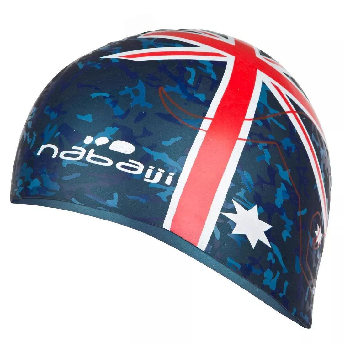 Silicone Print Swim Cap - Mozi, Grey, No Color, large image number 9