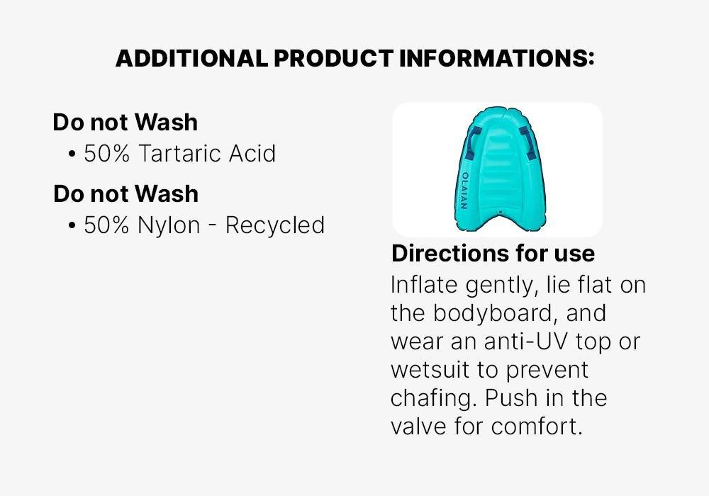 Kid'S Discovery Inflatable Bodyboard , Caribbean Blue, No Color, large image number 16