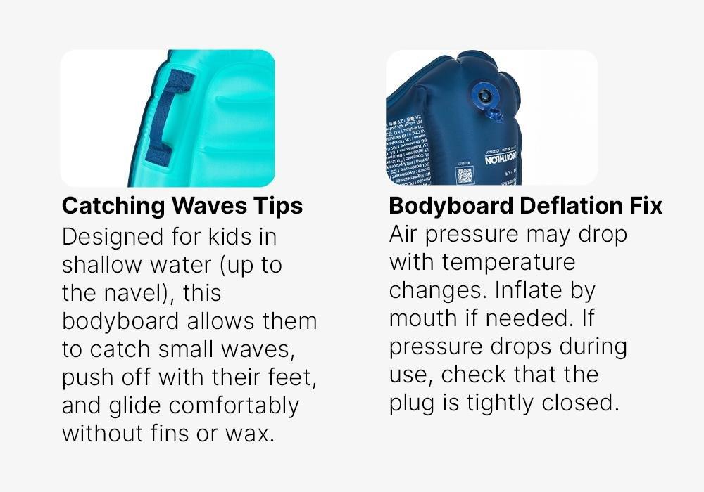 Kid'S Discovery Inflatable Bodyboard , Caribbean Blue, No Color, large image number 17