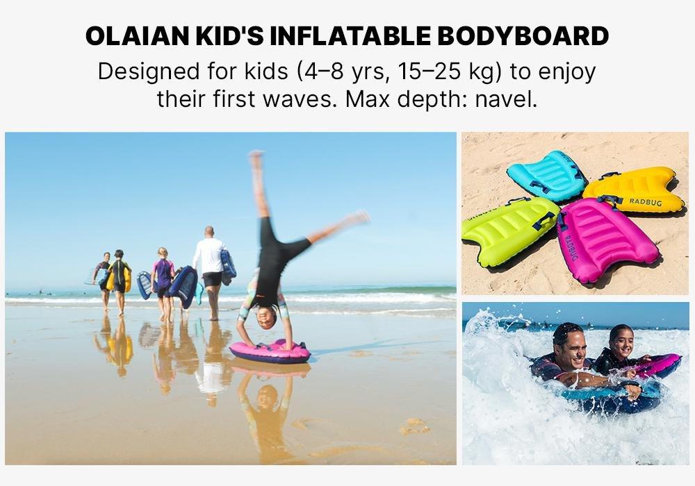 Kid'S Discovery Inflatable Bodyboard , Caribbean Blue, No Color, large image number 18