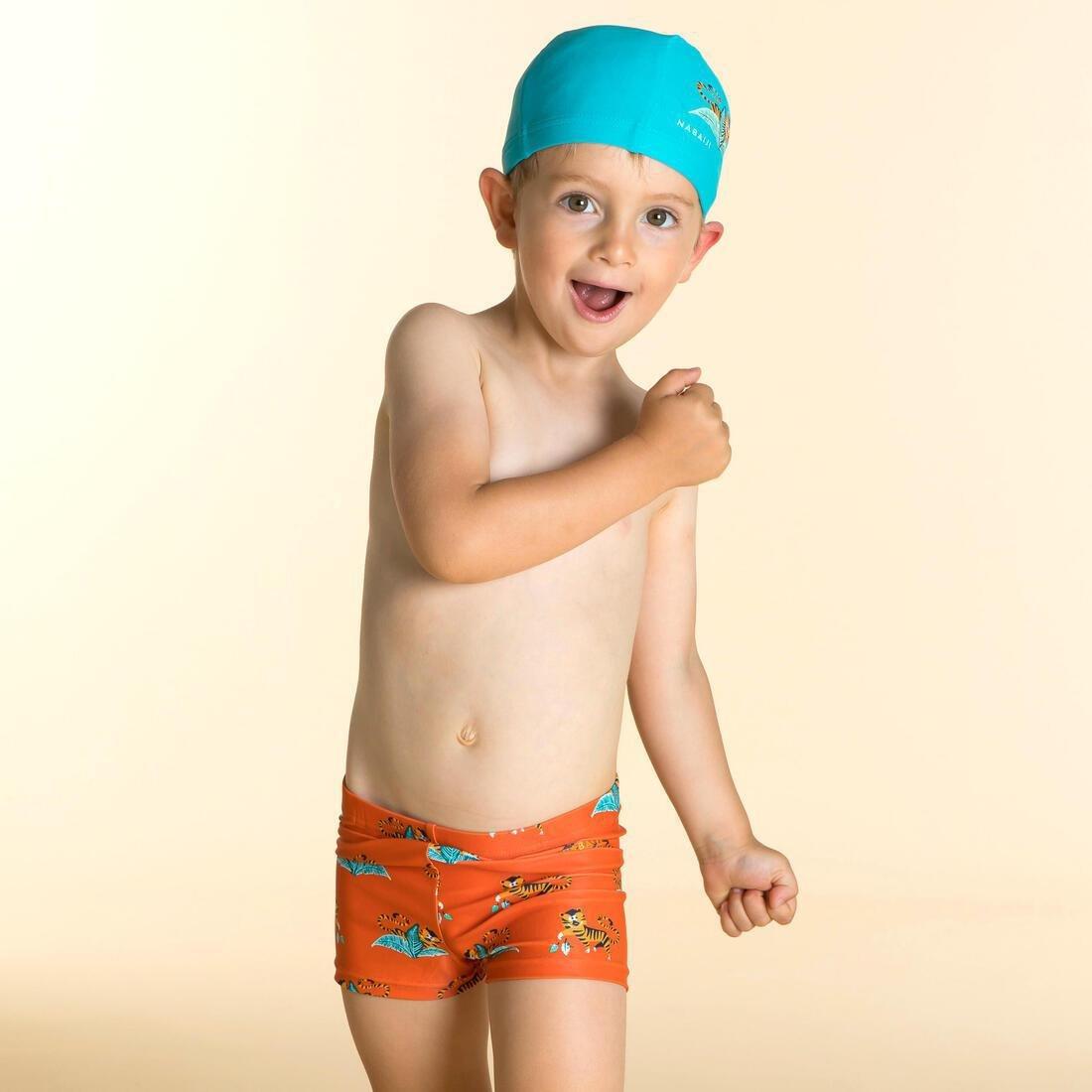 Kids Unisex Printed Mesh Swimming Cap Flamingo, Turquoise, No Color, large image number 2