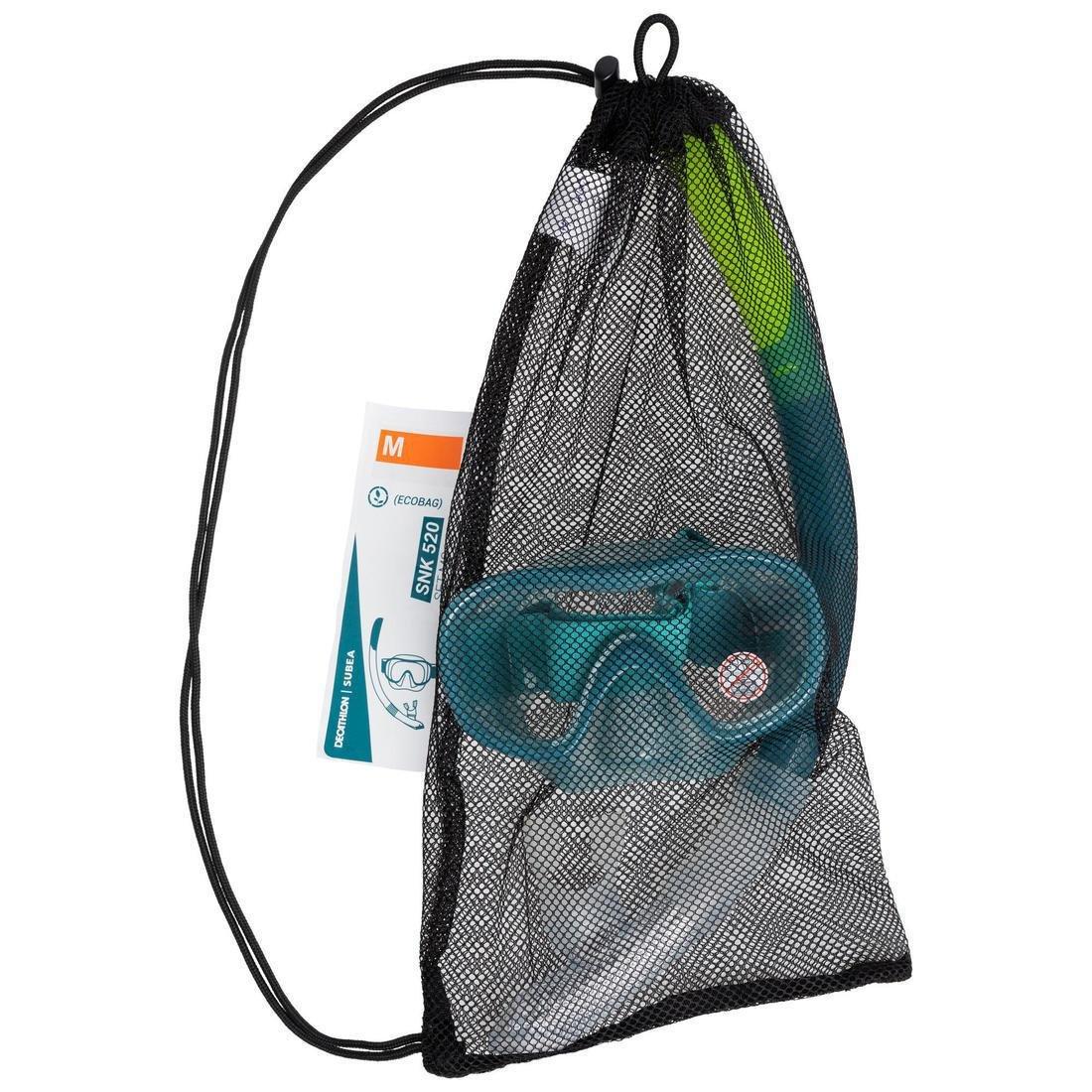 FLUO FLAME ORANGE Adult Snorkelling Diving Kit Mask and Snorkel 100, No Color, large image number 4
