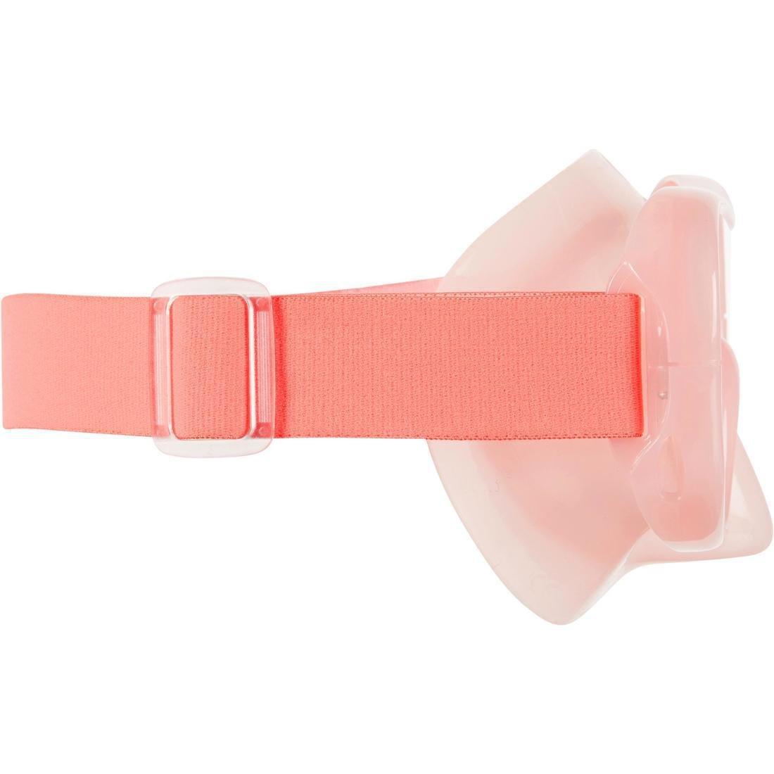 FLUO FLAME ORANGE Adult Snorkelling Diving Kit Mask and Snorkel 100, No Color, large image number 6