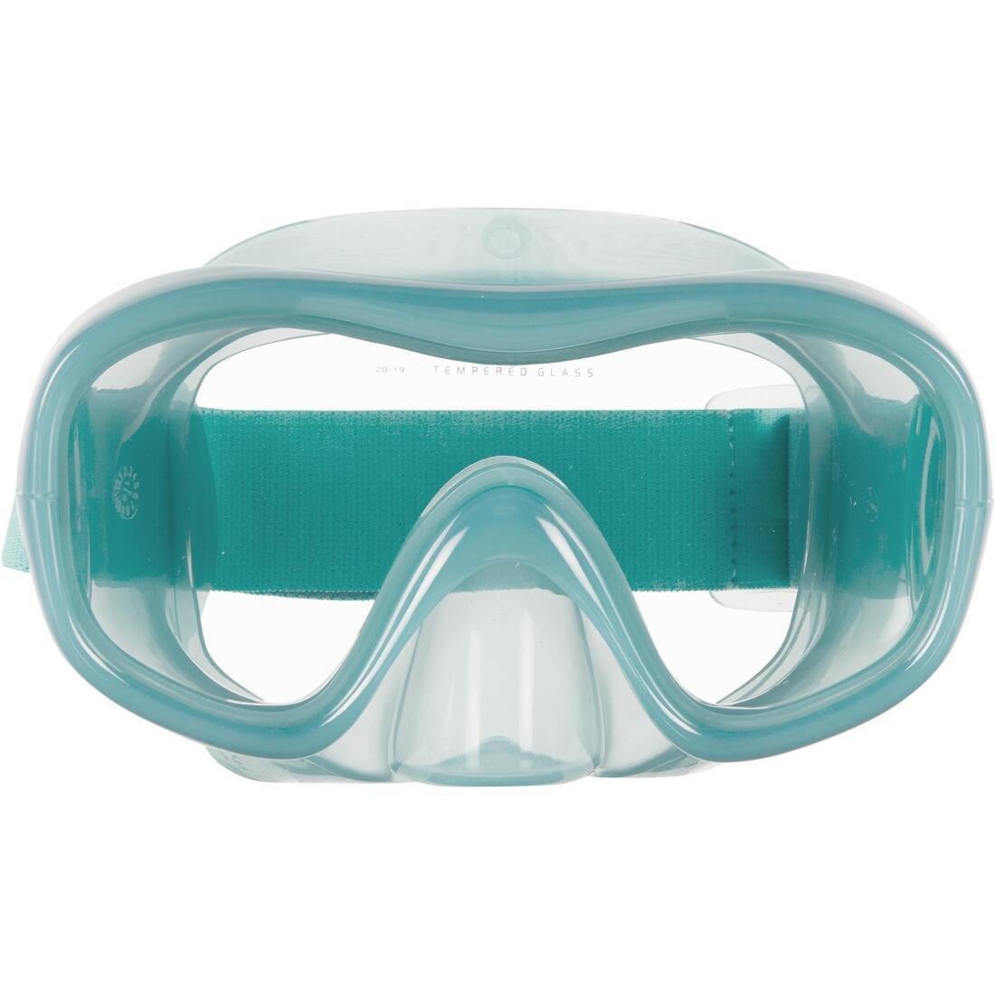 FLUO FLAME ORANGE Adult Snorkelling Diving Kit Mask and Snorkel 100, No Color, large image number 9