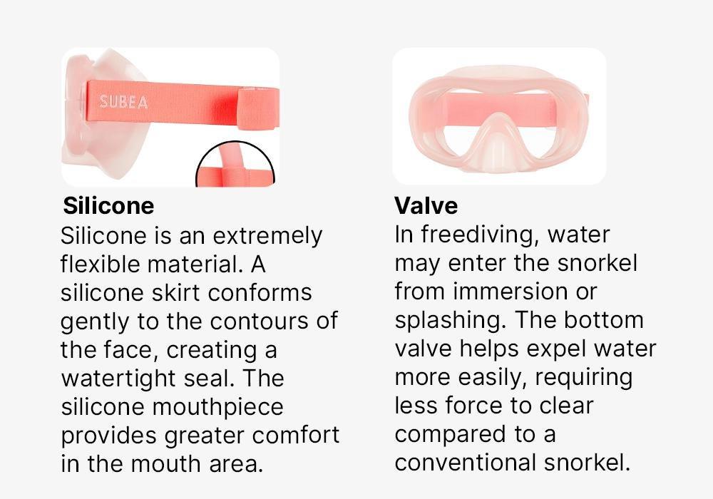 FLUO PALE PINK Adult Diving Snorkelling Kit - Mask and Snorkel - 100, No Color, large image number 17