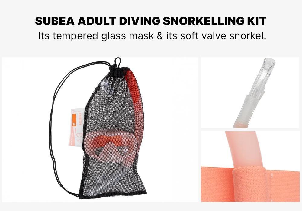 FLUO PALE PINK Adult Diving Snorkelling Kit - Mask and Snorkel - 100, No Color, large image number 18