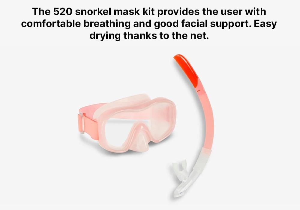 FLUO PALE PINK Adult Diving Snorkelling Kit - Mask and Snorkel - 100, No Color, large image number 19
