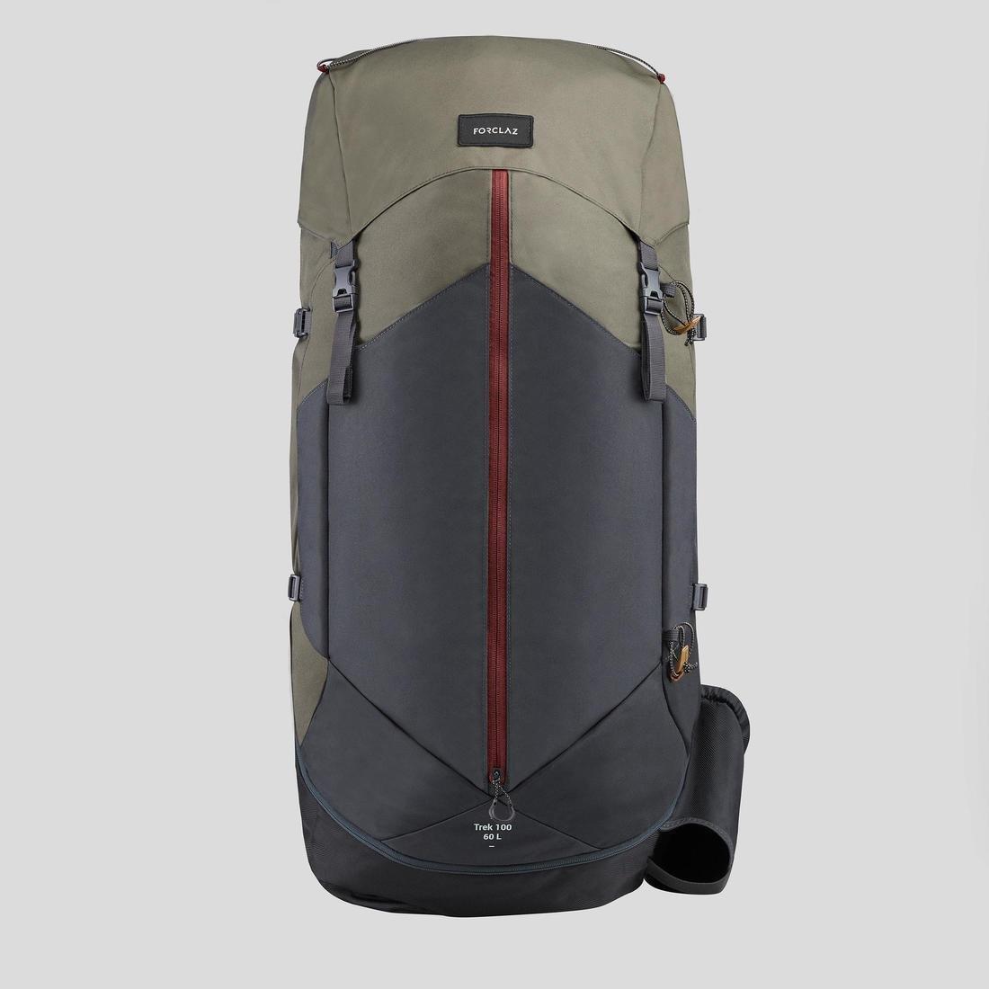 Women's Trekking Backpack, MT100 EASYFIT, Green, , large image number 1