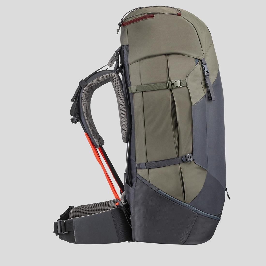 Women's Trekking Backpack, MT100 EASYFIT, Green, , large image number 2