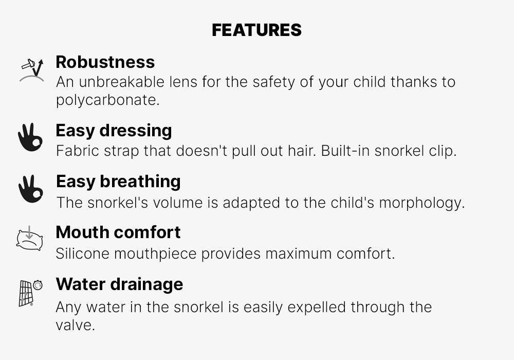 Kids' Diving snorkelling kit Mask and Snorkel SNK 520, Blue, No Color, medium