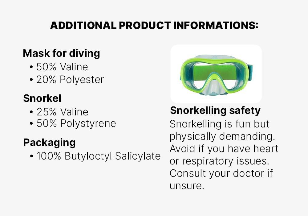 Kids' Diving snorkelling kit Mask and Snorkel SNK 520, Blue, No Color, large image number 16