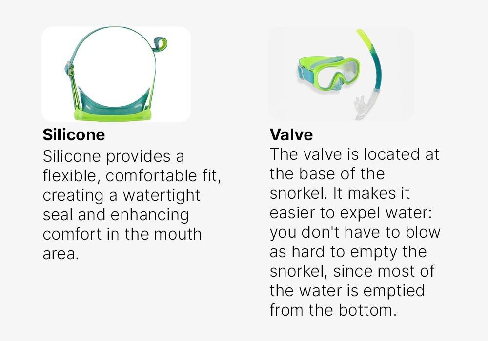 Kids' Diving snorkelling kit Mask and Snorkel SNK 520, Blue, No Color, medium