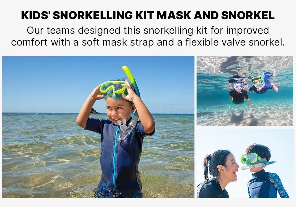 Kids' Diving snorkelling kit Mask and Snorkel SNK 520, Blue, No Color, large image number 18