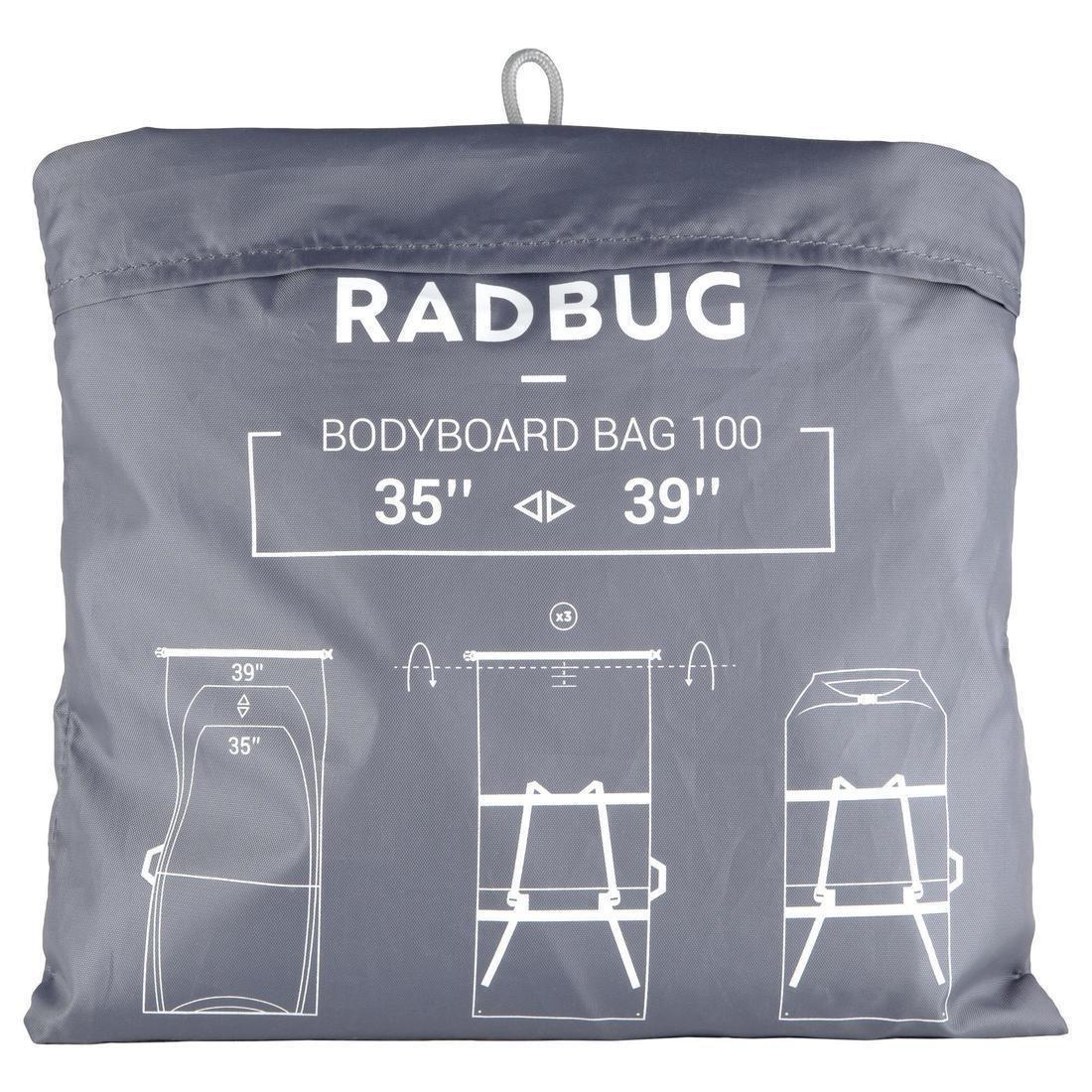 Adjustable Bodyboard Compact Carrying Case - 100, Grey, , large image number 1