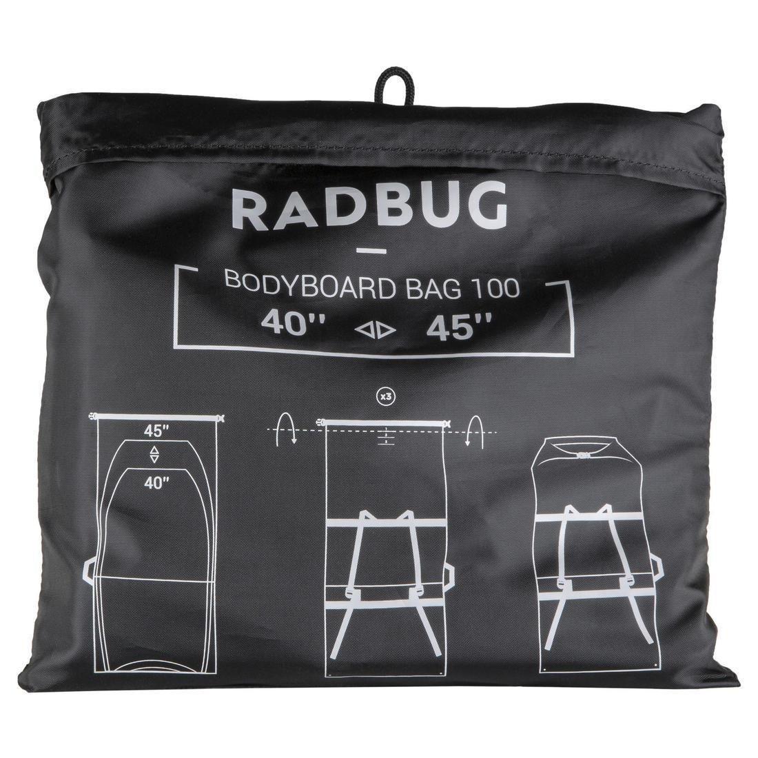 Adjustable Bodyboard Compact Carrying Case - 100, Grey, , large image number 2