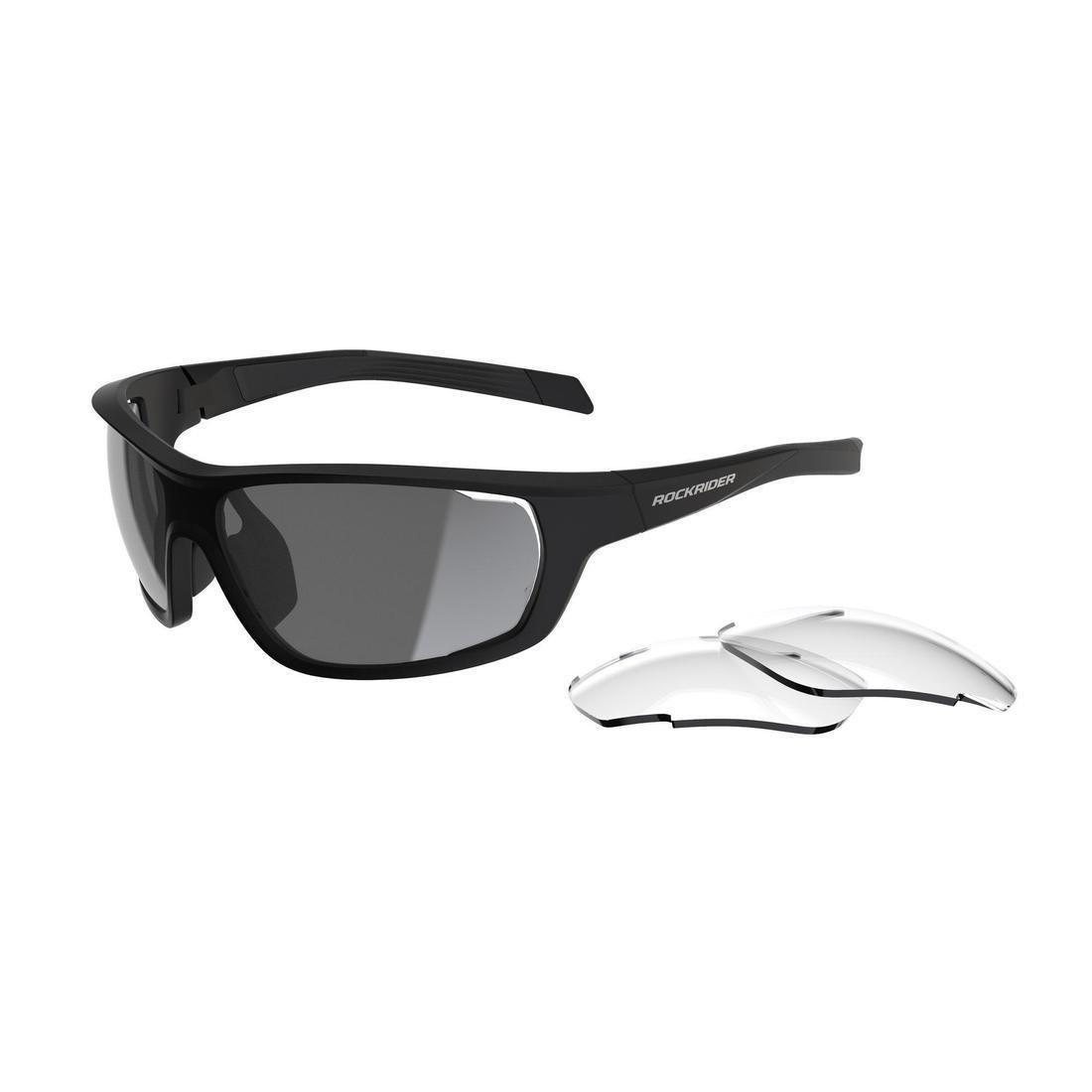 Interchangeable Cross-Country Mountain Bike Glasses Pack, Black, No Color, large image number 0