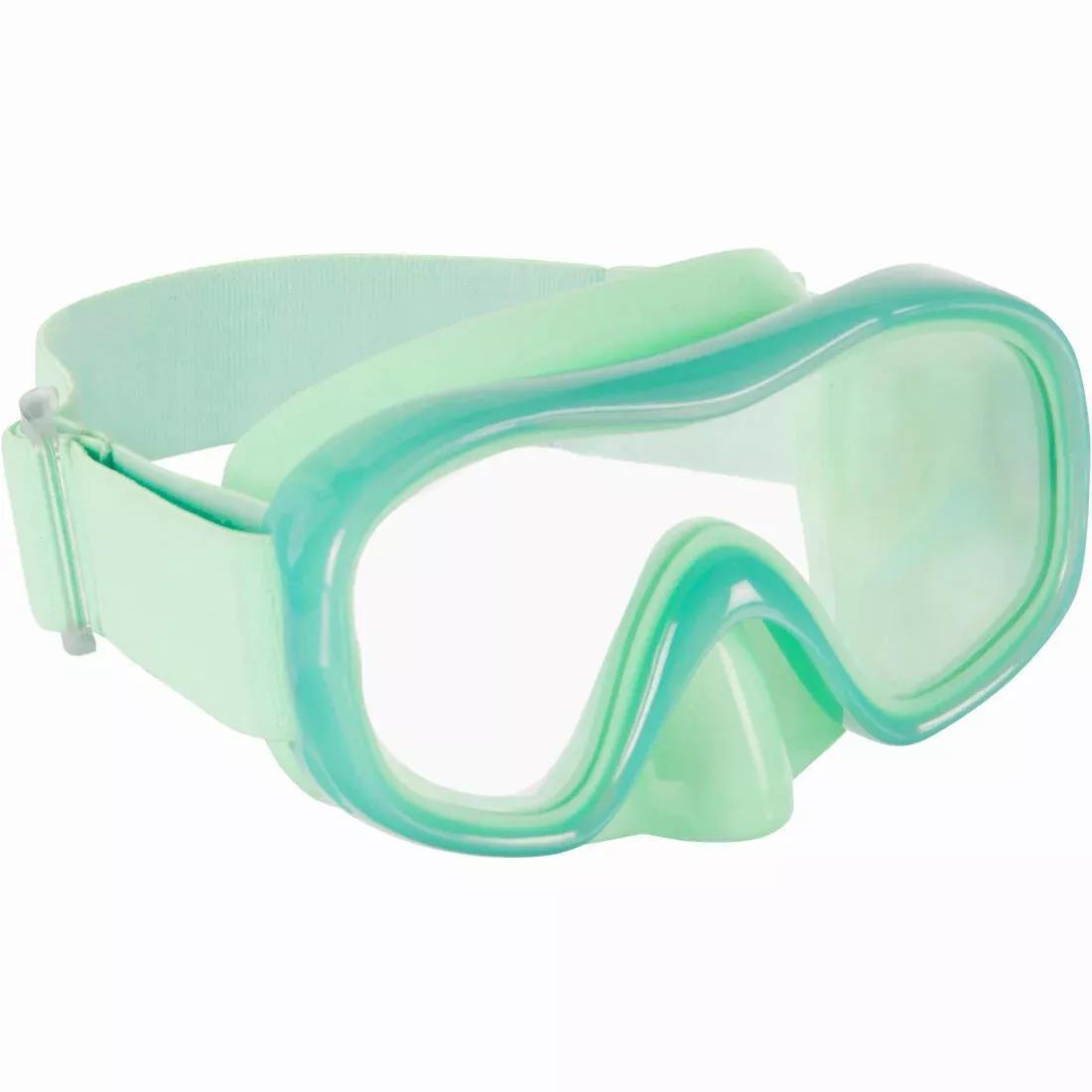 Adult Tempe Glass Snorkelling Mask SNK 520 hazy, Fluo Green, No Color, large image number 0
