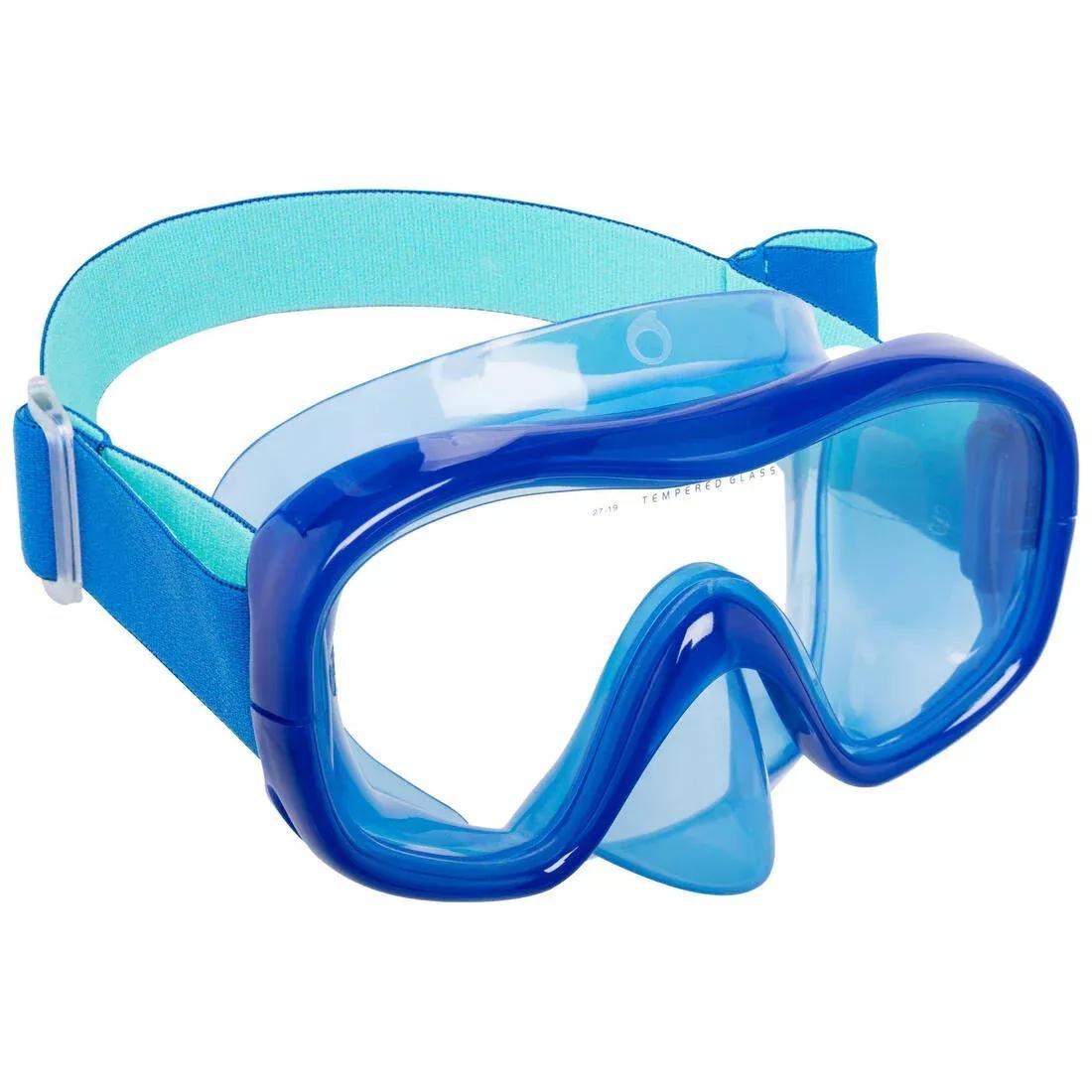 Adult Tempe Glass Snorkelling Mask SNK 520 hazy, Fluo Green, No Color, large image number 2