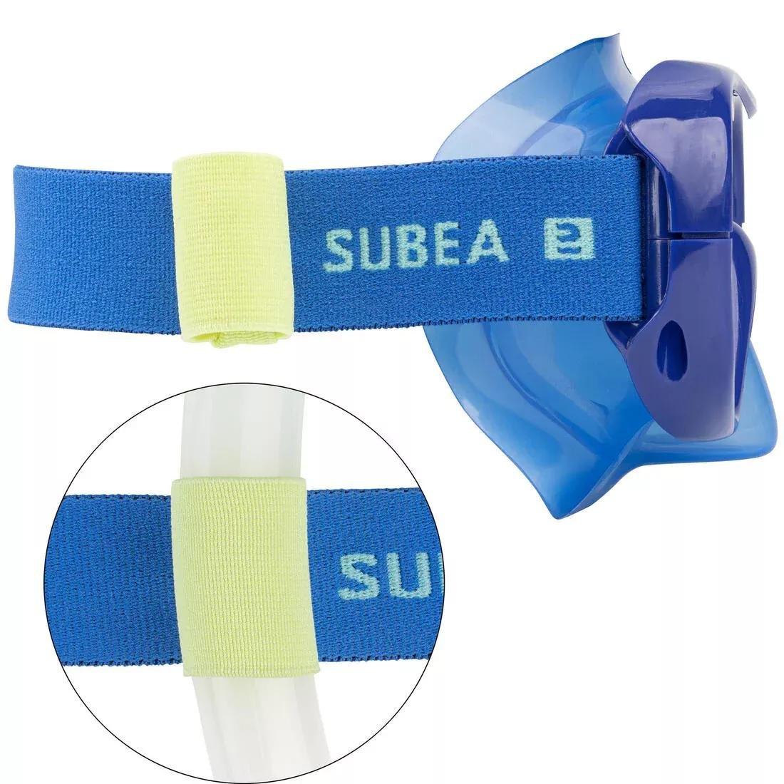 Adult Tempe Glass Snorkelling Mask SNK 520 hazy, Fluo Green, No Color, large image number 3