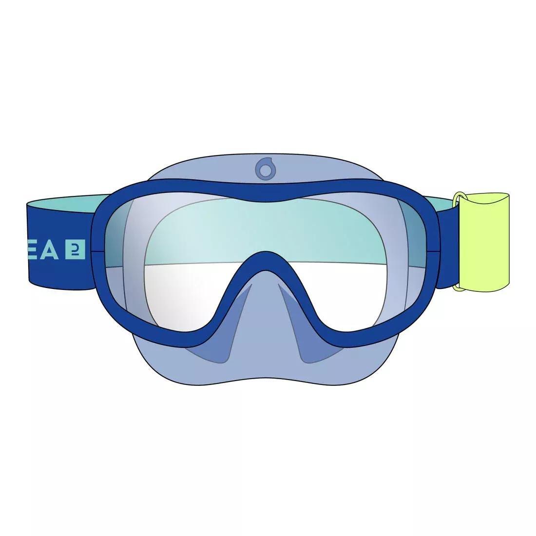Adult Tempe Glass Snorkelling Mask SNK 520 hazy, Fluo Green, No Color, large image number 5
